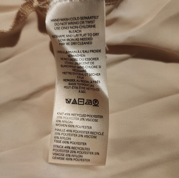 Anthropologie Pleated Twofer Sweater Midi Dress, Cream/Champagne, Size US M - Picture 11 of 11